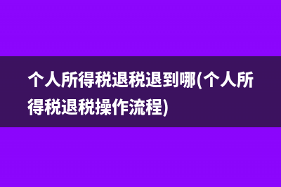 個(gè)人所得稅退稅退到哪(個(gè)人所得稅退稅操作流程)