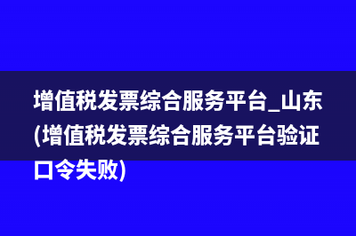 增值稅發(fā)票綜合服務(wù)平臺 山東(增值稅發(fā)票綜合服務(wù)平臺驗證口令失敗)