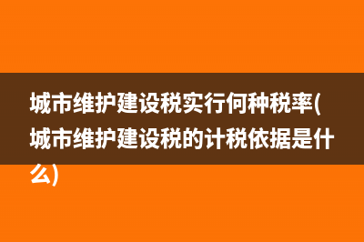 城市維護(hù)建設(shè)稅實(shí)行何種稅率(城市維護(hù)建設(shè)稅的計(jì)稅依據(jù)是什么)