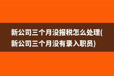 新公司三個月沒報稅怎么處理(新公司三個月沒有錄入職員)