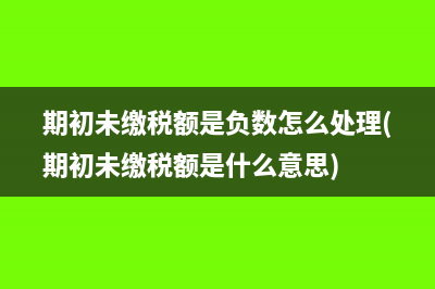 期初未繳稅額是負數(shù)怎么處理(期初未繳稅額是什么意思)