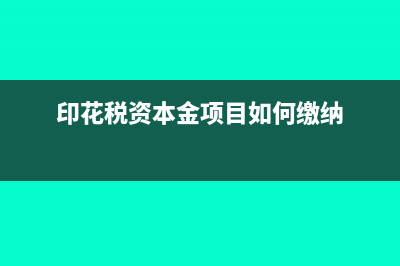 印花稅可以資本化嗎(印花稅資本金項(xiàng)目如何繳納)