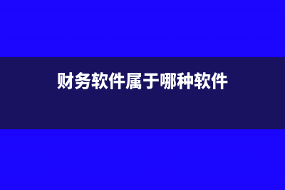 財(cái)務(wù)軟件屬于哪個(gè)稅務(wù)編碼(財(cái)務(wù)軟件屬于哪種軟件)