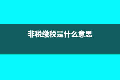 非稅繳費是什么意思?(非稅繳稅是什么意思)