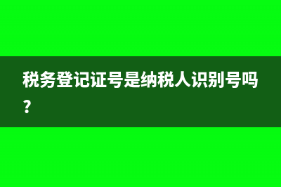 稅務登記證號是什么?(稅務登記證號是納稅人識別號嗎?)