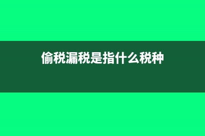 偷稅漏稅是指什么?(偷稅漏稅是指什么稅種)