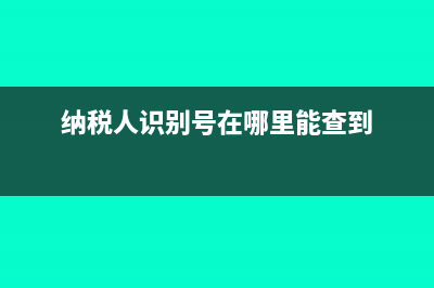 納稅人識(shí)別號(hào)在哪里?(納稅人識(shí)別號(hào)在哪里能查到)