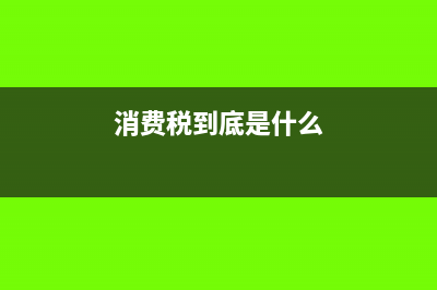 消費(fèi)稅是什么意思?(消費(fèi)稅到底是什么)