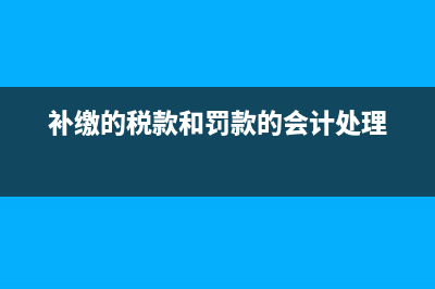 補(bǔ)繳的稅款和罰款的會(huì)計(jì)處理