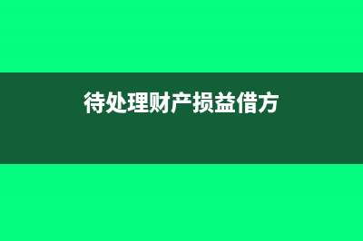 待處理財(cái)產(chǎn)損溢屬于什么會(huì)計(jì)科目?(待處理財(cái)產(chǎn)損益借方)