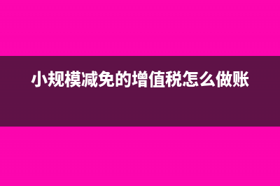 小規(guī)模減免的增值稅賬務(wù)處理(小規(guī)模減免的增值稅怎么做賬)