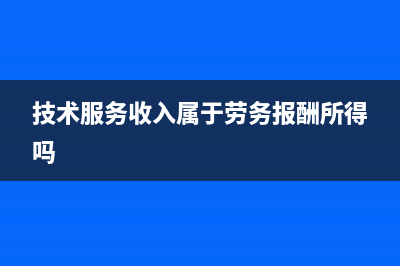 技術(shù)服務(wù)收入屬于提供勞務(wù)收入嗎(技術(shù)服務(wù)收入屬于勞務(wù)報酬所得嗎)