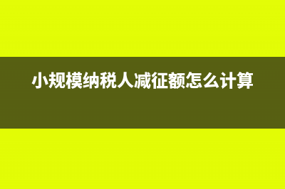 小規(guī)模納稅人減稅項目怎么填?(小規(guī)模納稅人減征額怎么計算)