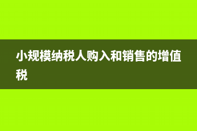 小規(guī)模購(gòu)進(jìn)和銷售會(huì)計(jì)分錄(小規(guī)模納稅人購(gòu)入和銷售的增值稅)