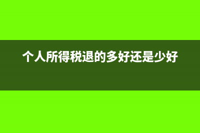 個人所得稅退的手續(xù)費會計分錄?(個人所得稅退的多好還是少好)