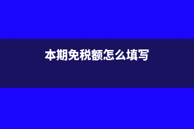 本期服務(wù)免稅銷售額如何做賬(本期免稅額怎么填寫)