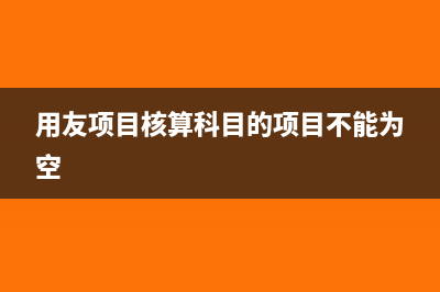 用友項目核算科目怎么設置(用友項目核算科目的項目不能為空)