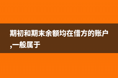 期初和期末余額均在借方的賬戶一般屬于什么(期初和期末余額均在借方的賬戶,一般屬于)