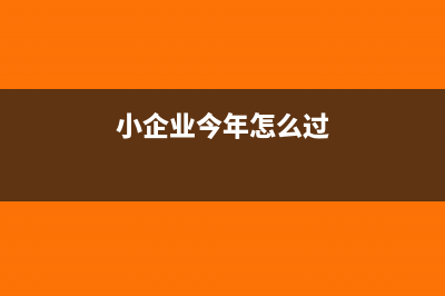 小企業(yè)第一年怎么上稅(小企業(yè)今年怎么過)