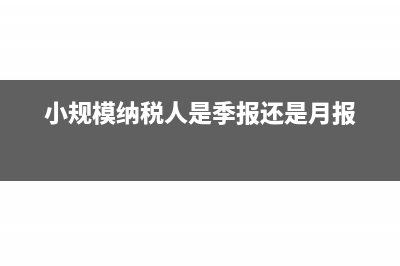 小規(guī)模納稅人是不是每個(gè)季度申報(bào)一次就可以(小規(guī)模納稅人是季報(bào)還是月報(bào))