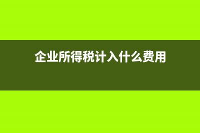 企業(yè)所得稅計入管理費用嗎(企業(yè)所得稅計入什么費用)