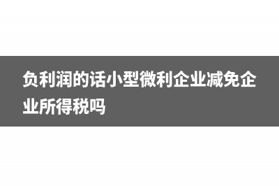 負利潤的話小型微利企業(yè)減免企業(yè)所得稅嗎