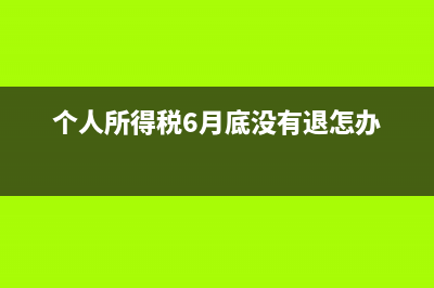 個人所得稅6月所屬期扣幾月的(個人所得稅6月底沒有退怎辦)