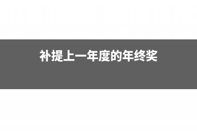 補提上一年度個稅怎么做分錄(補提上一年度的年終獎)