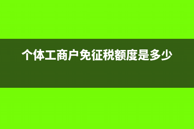 個(gè)體工商戶免征稅標(biāo)準(zhǔn)(個(gè)體工商戶免征稅額度是多少)