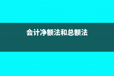 凈額法下的會計分錄怎么寫(會計凈額法和總額法)