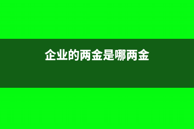 企業(yè)里面兩金是什么(企業(yè)的兩金是哪兩金)