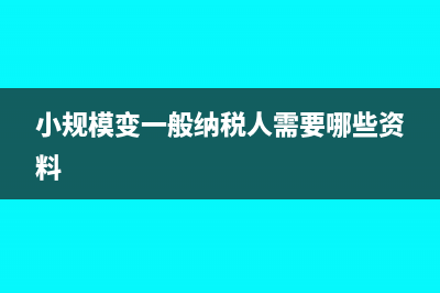 小規(guī)模變一般納稅人稅控怎么處理(小規(guī)模變一般納稅人需要哪些資料)