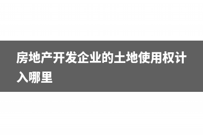 房地產(chǎn)開(kāi)發(fā)企業(yè)商鋪出售稅務(wù)處理(房地產(chǎn)開(kāi)發(fā)企業(yè)的土地使用權(quán)計(jì)入哪里)