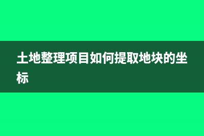 土地整理項目如何融資(土地整理項目如何提取地塊的坐標(biāo))