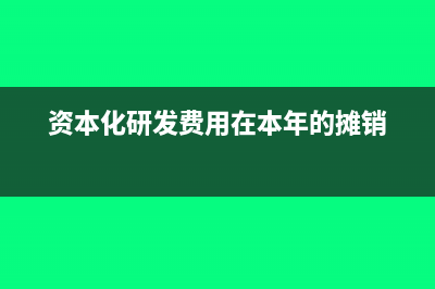 資本化研發(fā)費(fèi)用加計(jì)扣除如何填表(資本化研發(fā)費(fèi)用在本年的攤銷)