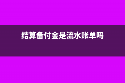 結(jié)算備付金是流動資產(chǎn)嗎(結(jié)算備付金是流水賬單嗎)