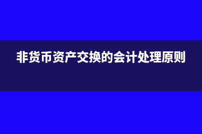 非貨幣資產交換計量原則(非貨幣資產交換的會計處理原則)