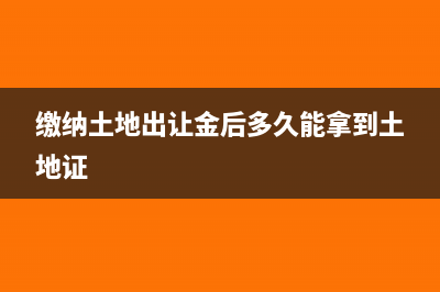 繳納土地出讓金取得的土地怎么入賬?(繳納土地出讓金后多久能拿到土地證)