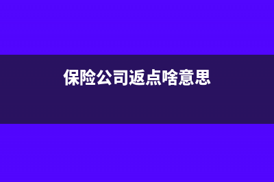 保險公司返點(diǎn)如何入賬?(保險公司返點(diǎn)啥意思)