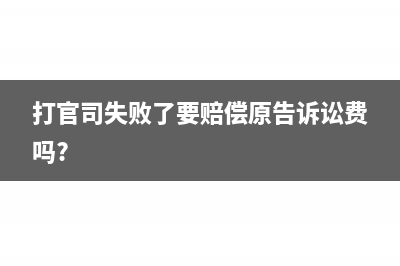 打官司失敗的訴訟費進什么科目？(打官司失敗了要賠償原告訴訟費嗎?)