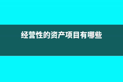 經營性資產包括哪些會計科目?(經營性的資產項目有哪些)