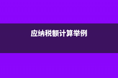 應(yīng)納稅額計(jì)算有關(guān)內(nèi)容(應(yīng)納稅額計(jì)算舉例)