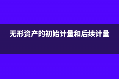 無形資產(chǎn)的初始計量(無形資產(chǎn)的初始計量和后續(xù)計量)