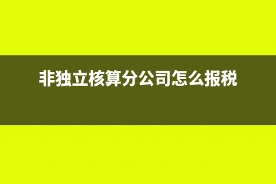 非獨立核算分公司是否需要納稅(非獨立核算分公司怎么報稅)