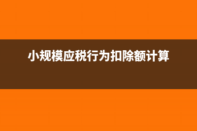 小規(guī)模應(yīng)稅行為扣除額附表填寫說明(小規(guī)模應(yīng)稅行為扣除額計算)