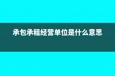 企業(yè)承包承租經(jīng)營(yíng)所得稅分錄怎么做？(承包承租經(jīng)營(yíng)單位是什么意思)