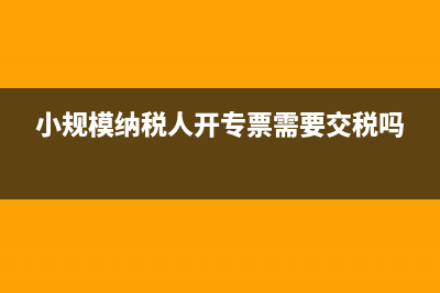 小規(guī)模納稅人開咨詢費的稅率問題(小規(guī)模納稅人開專票需要交稅嗎)