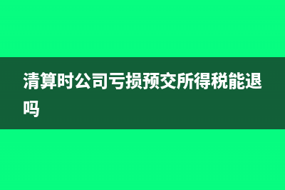 清算時(shí)公司虧損預(yù)交所得稅能退嗎