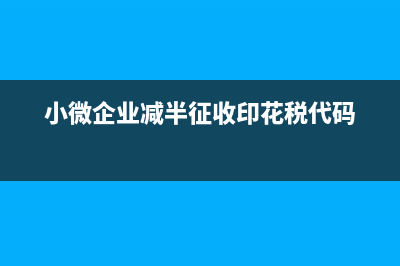 小微企業(yè)減半征收城建稅如何計(jì)算(小微企業(yè)減半征收印花稅代碼)