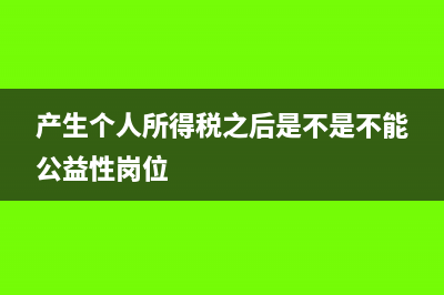 產(chǎn)生個(gè)人所得稅滯納金有什么影響(產(chǎn)生個(gè)人所得稅之后是不是不能公益性崗位)